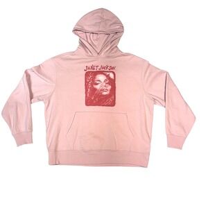 Janet Jackson Hoodie Size Medium Pink Graphic Portrait